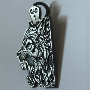 925 Silver wolf unisex pendant